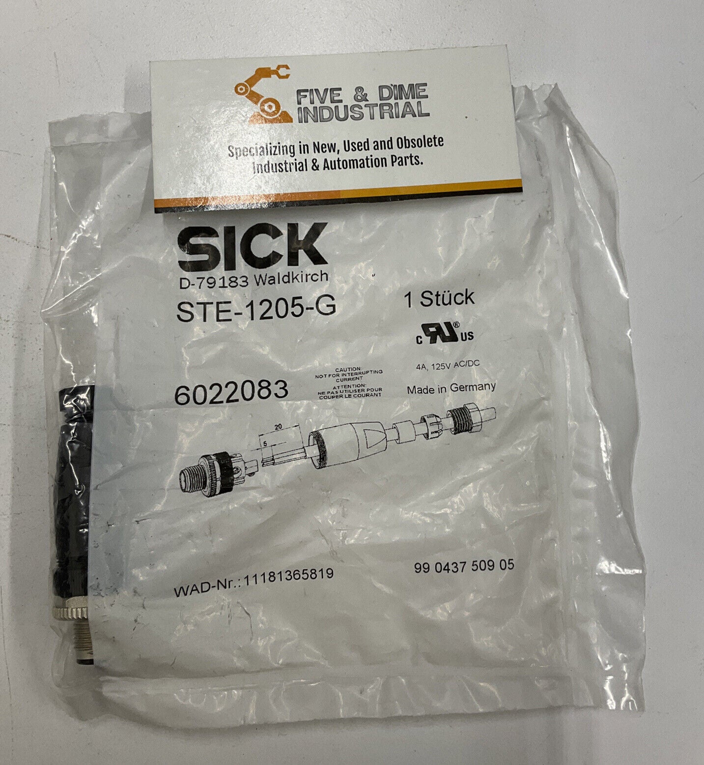 Sick Plug STE-1205-G  New Connector  (RE108)