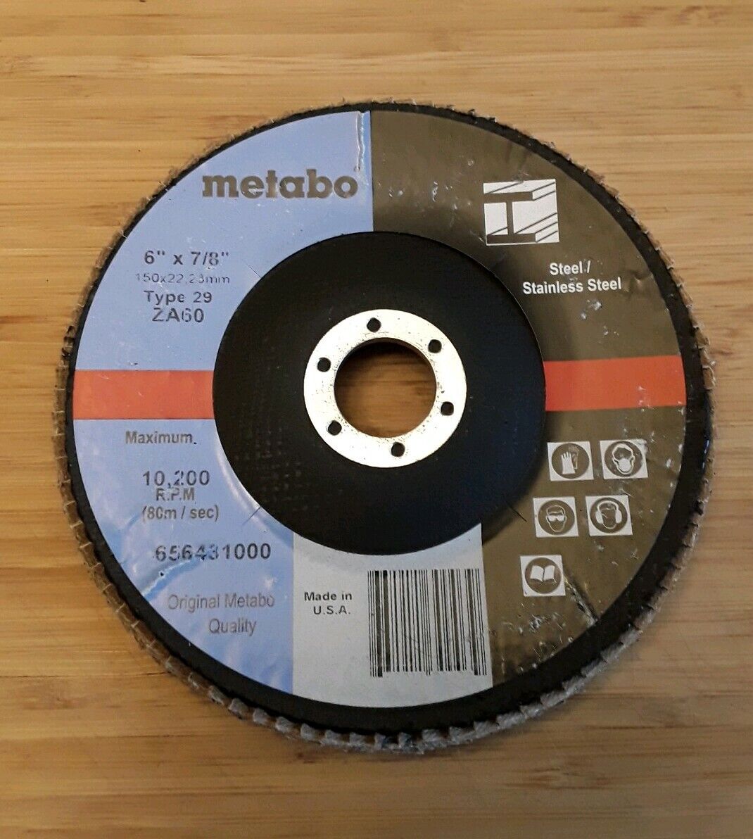 Metabo 656431000 6 Convex Flap Disc 7/8 Type 29 ZA60 (RE212) - 0
