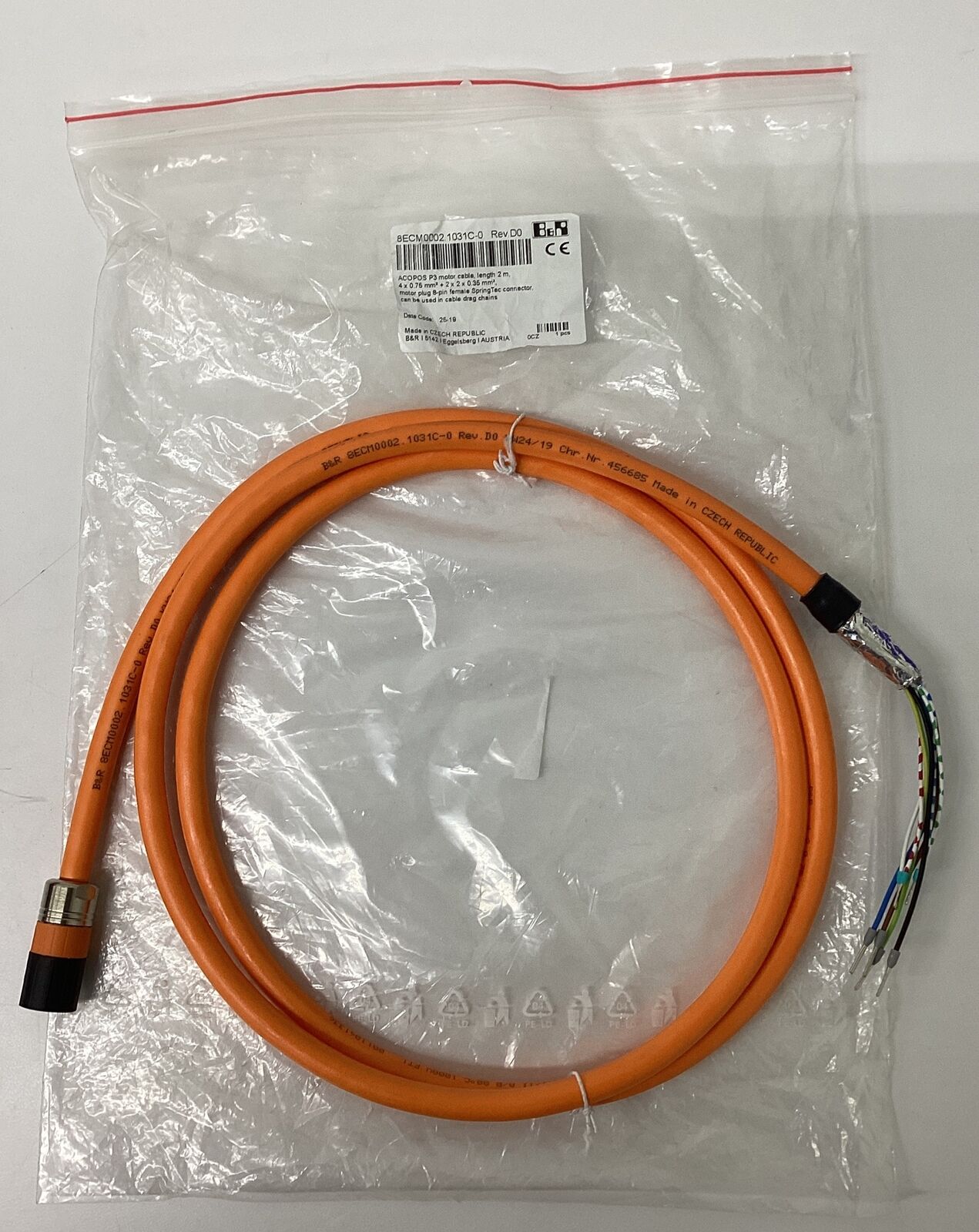 ABB B&R BECM0002.1031C-0 Rev D0  2-Meter 3P Motor Cable (CBL116) - 0