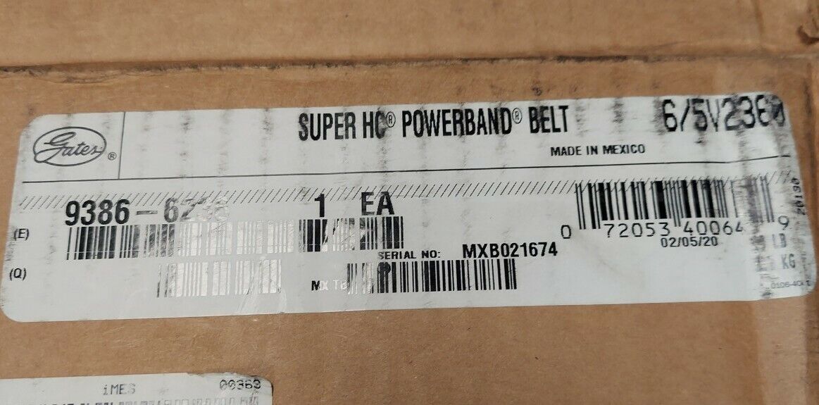 GATES 6/5V2360 / 65V2360 New 6-Rib Banded Belt Super HC Powerband (BE106)