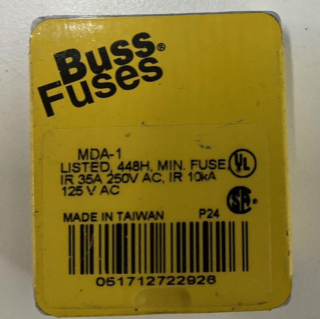 Buss Bussmann MDA-1 New FUSES Box of 5 (YE159) - 0