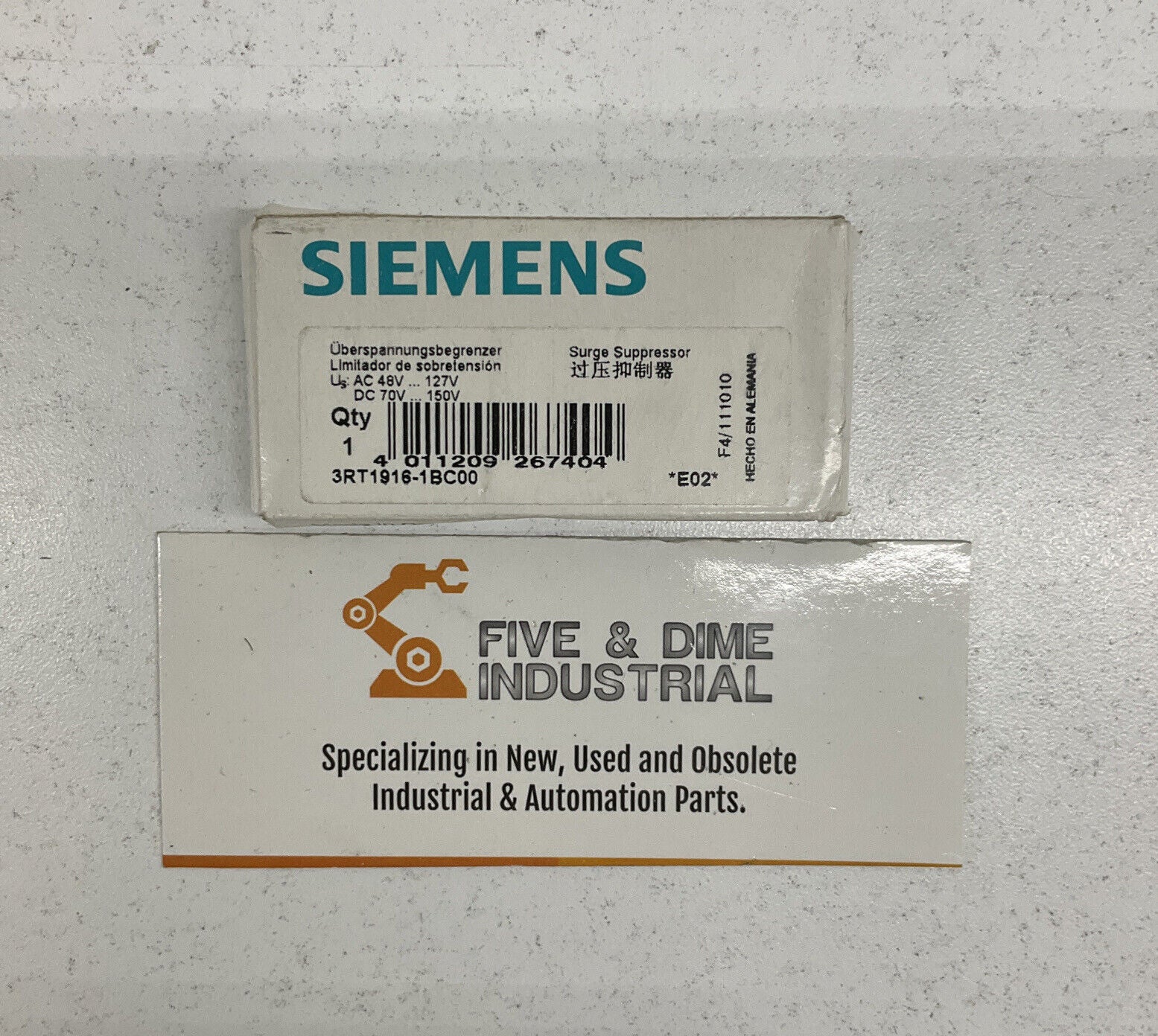 Siemens 3RT1916-1BC00  New SURGE SUPPRESSOR (YE119)