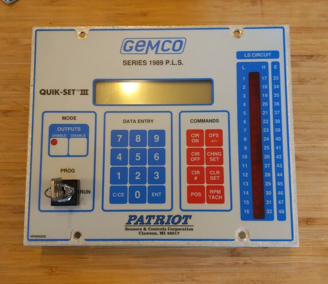 Gemco Patriot 1989 P.L.S. Quik-Set III Control Panel (RE247)