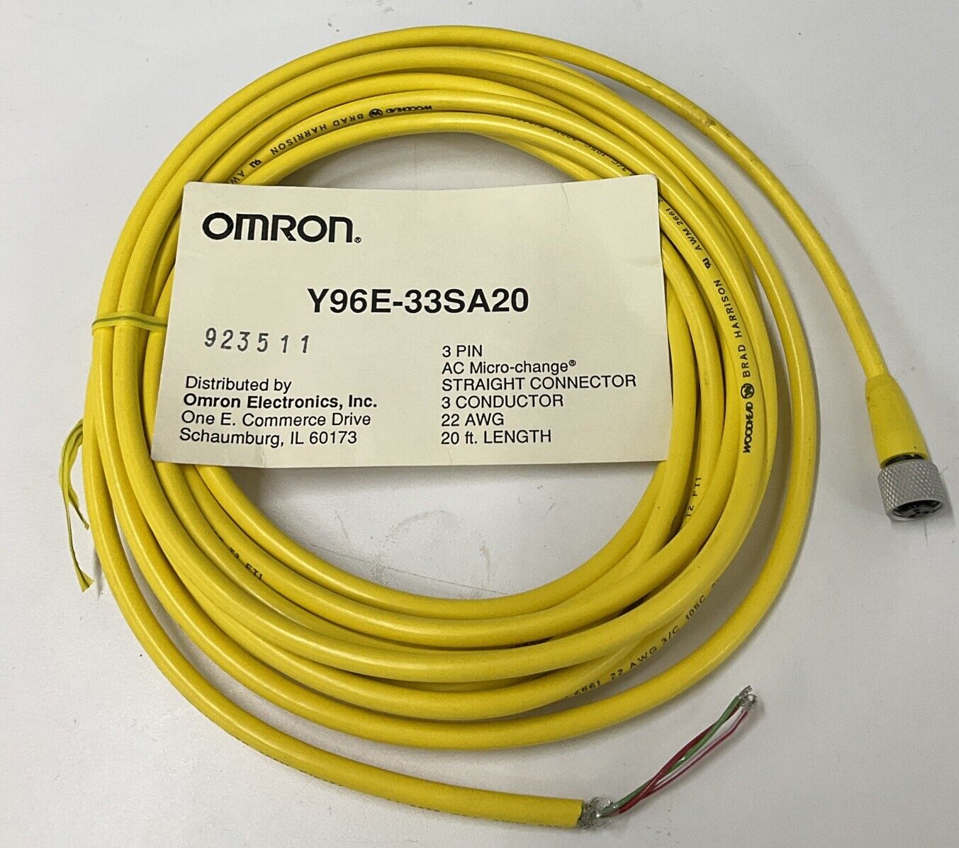 Omron Y96E-33SA20 3 Pin AC Micro Change Female Cable (CBL154) - 0