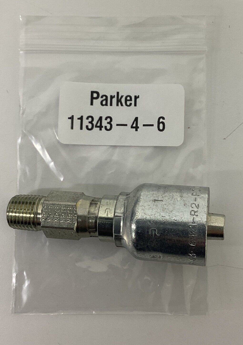 Parker 11343-4-6 Crimp Fitting 3/8 ID Hose x 1/4''-18 Metric (YE260) - 0