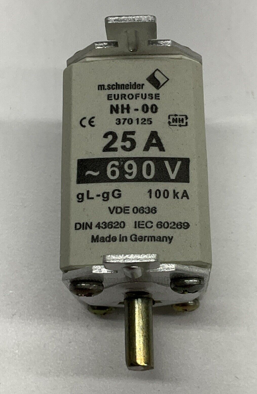 M.Schneider 370125 Eurofuse 25A 690VAC 440VDC Box of 3 (CL365)