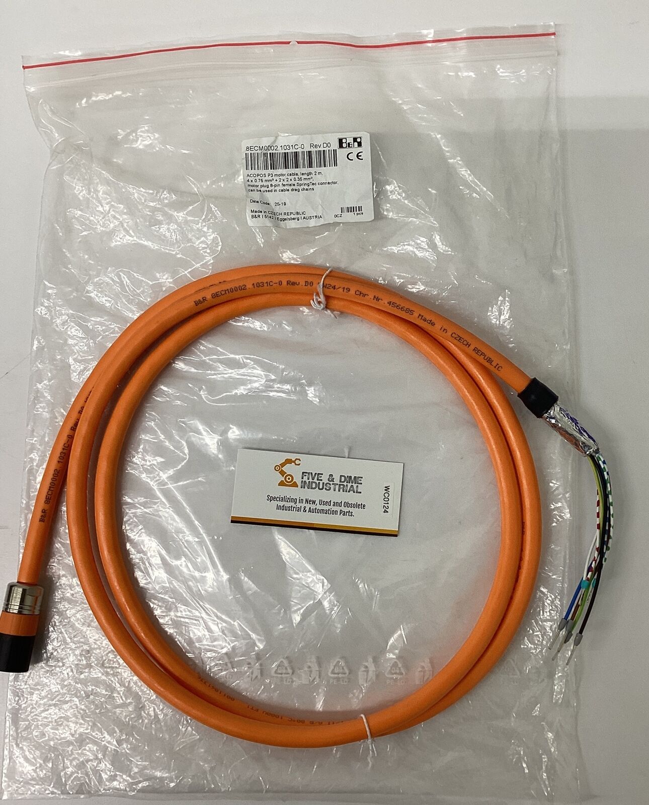 ABB B&R BECM0002.1031C-0 Rev D0  2-Meter 3P Motor Cable (CBL116)