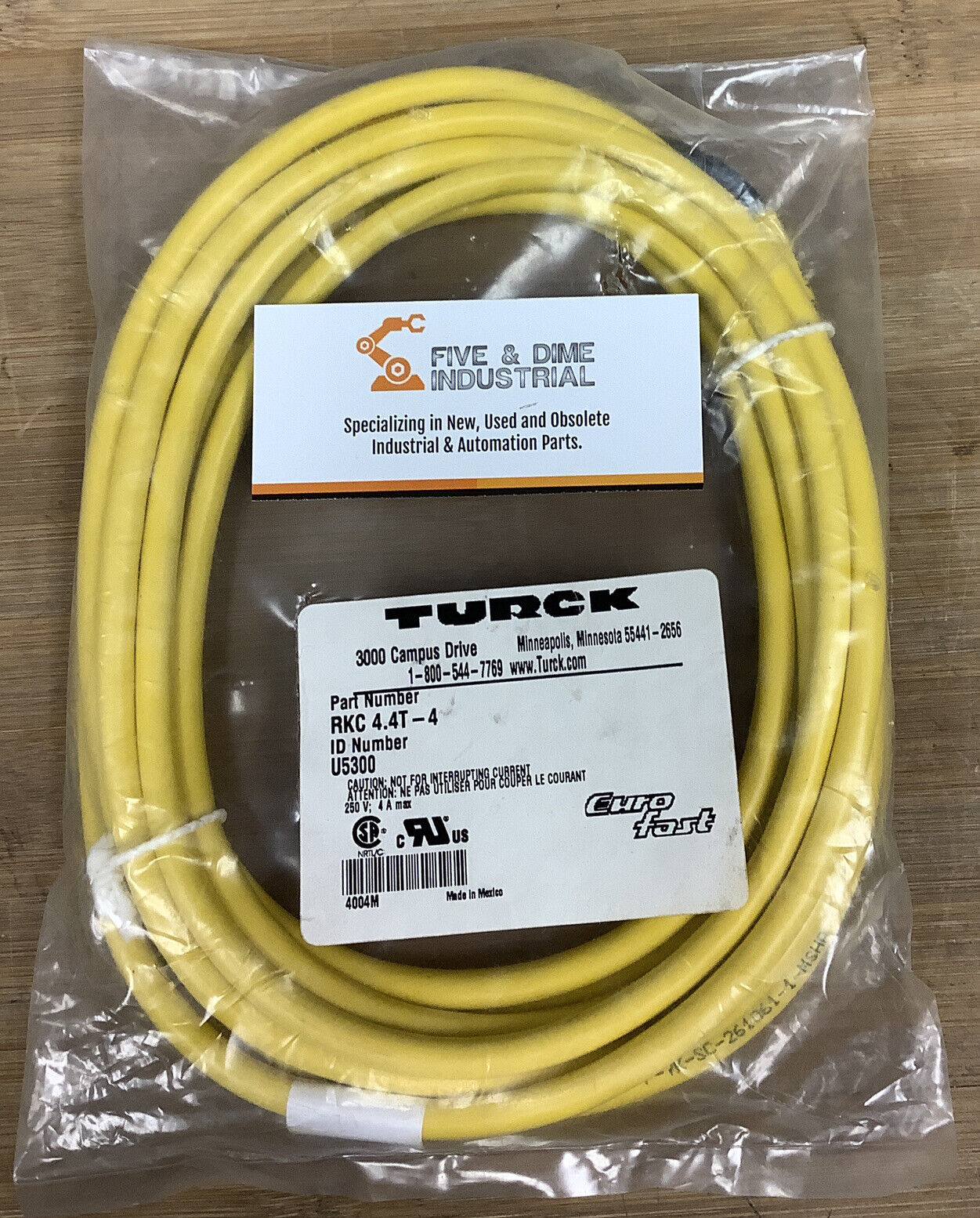 Turck RKC 4.4T-4 Euro Fast Cable / Cordset U5300 (GR129)
