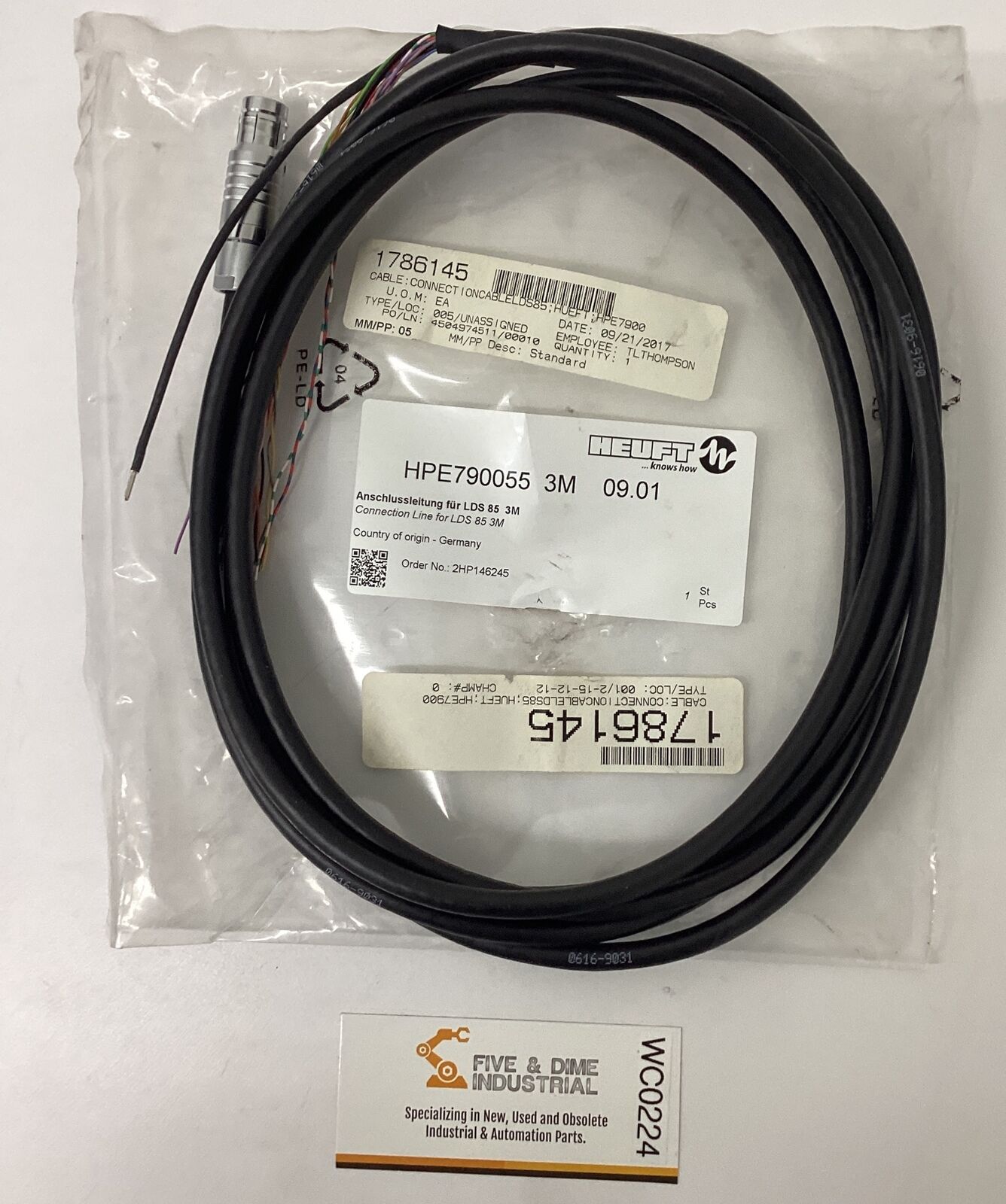 Heuft HPE790055  3-Meter Cable for LDS 85 (CBL161)