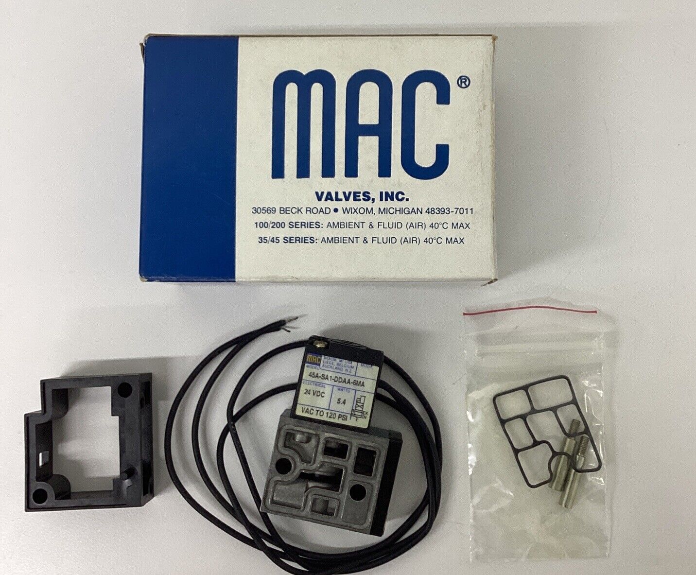 Mac Valves 45A-SA1-DDAA-6MA  24VDC VAC to 120PSI (RE108)