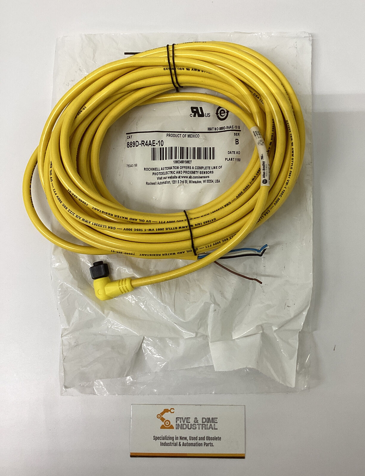 Allen Bradley 889D-R4AE-10 Cable Cordset  4-pin  10M (CBL145)