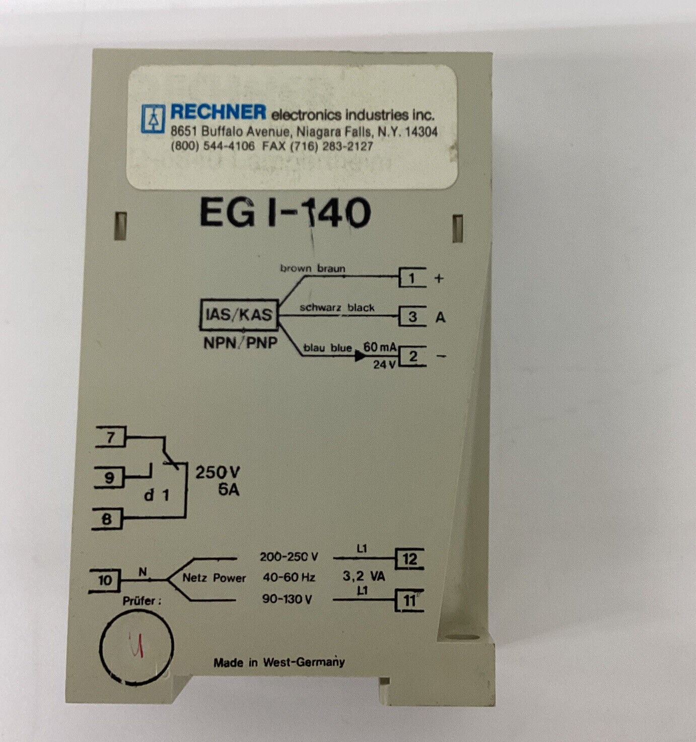 Recher  EGI-140 Safety Relay 110/220V (YE143) - 0