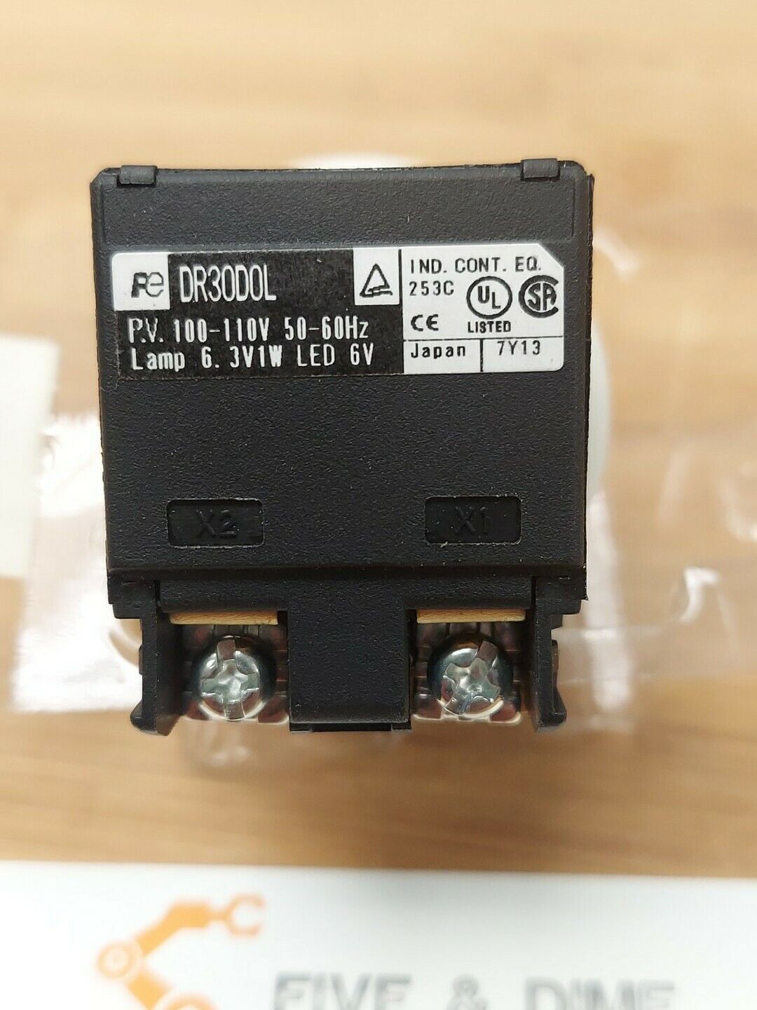 Fuji Electric DR30D0L-H9W New Orange / Amber LED Indicator Lamp 110ACV (YE107) - 0