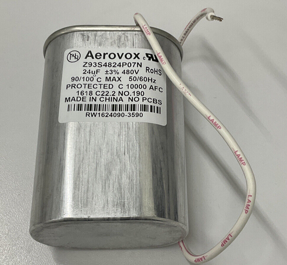 Aerovox Z9354824P07N Lighting Capacitor 24uF 480V 50/60HZ (CL224)