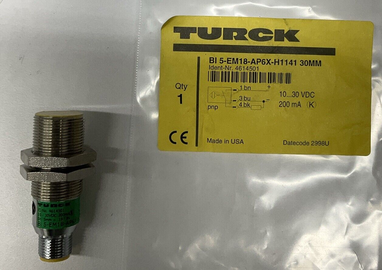Turck BI-5-EM18-AP6X-H1141-30MM Inductive Sensor 4614501 (CL234)
