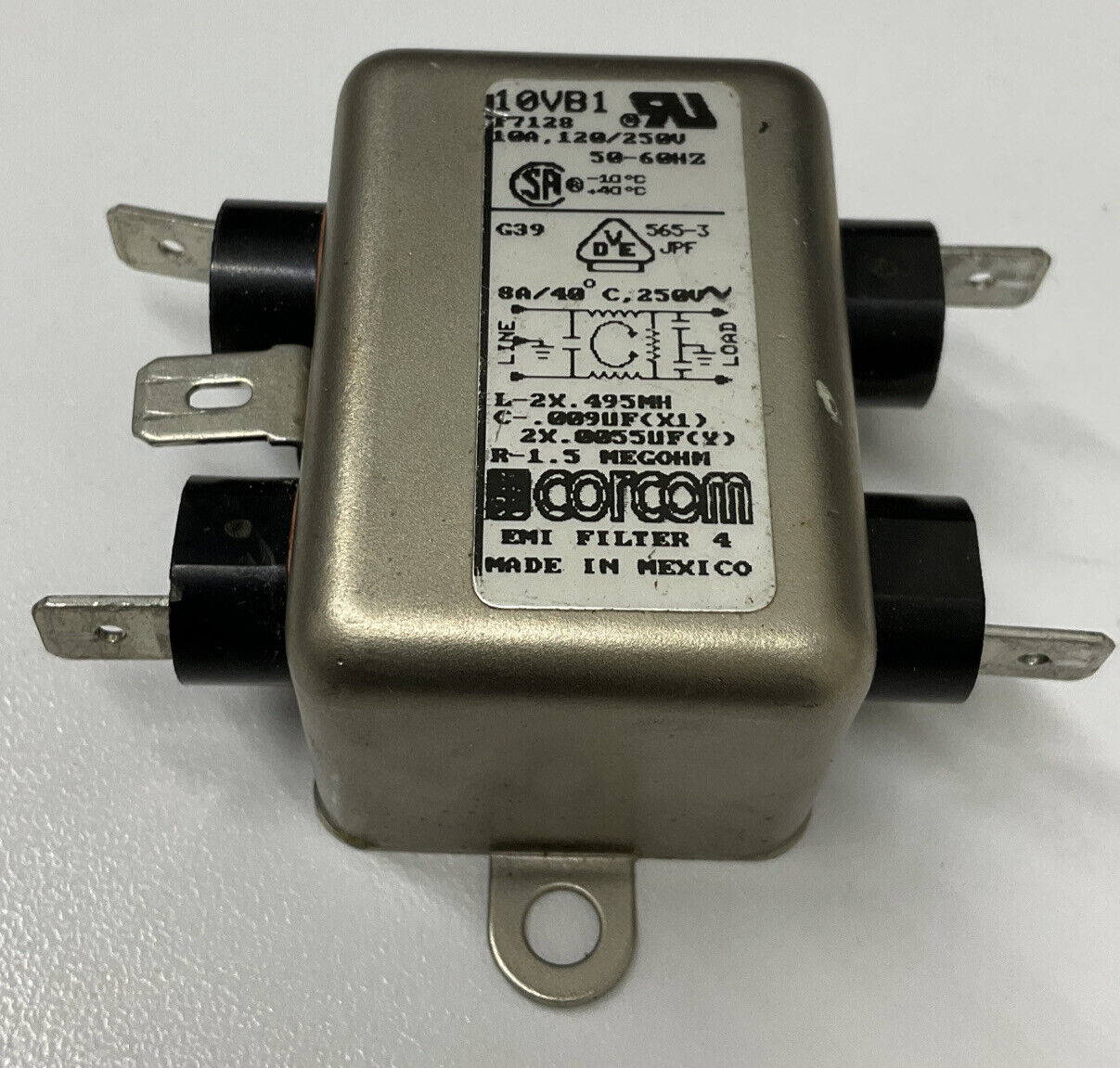 Corcom 10VB1 EMI Filter 120-250 VAC (CL219) - 0