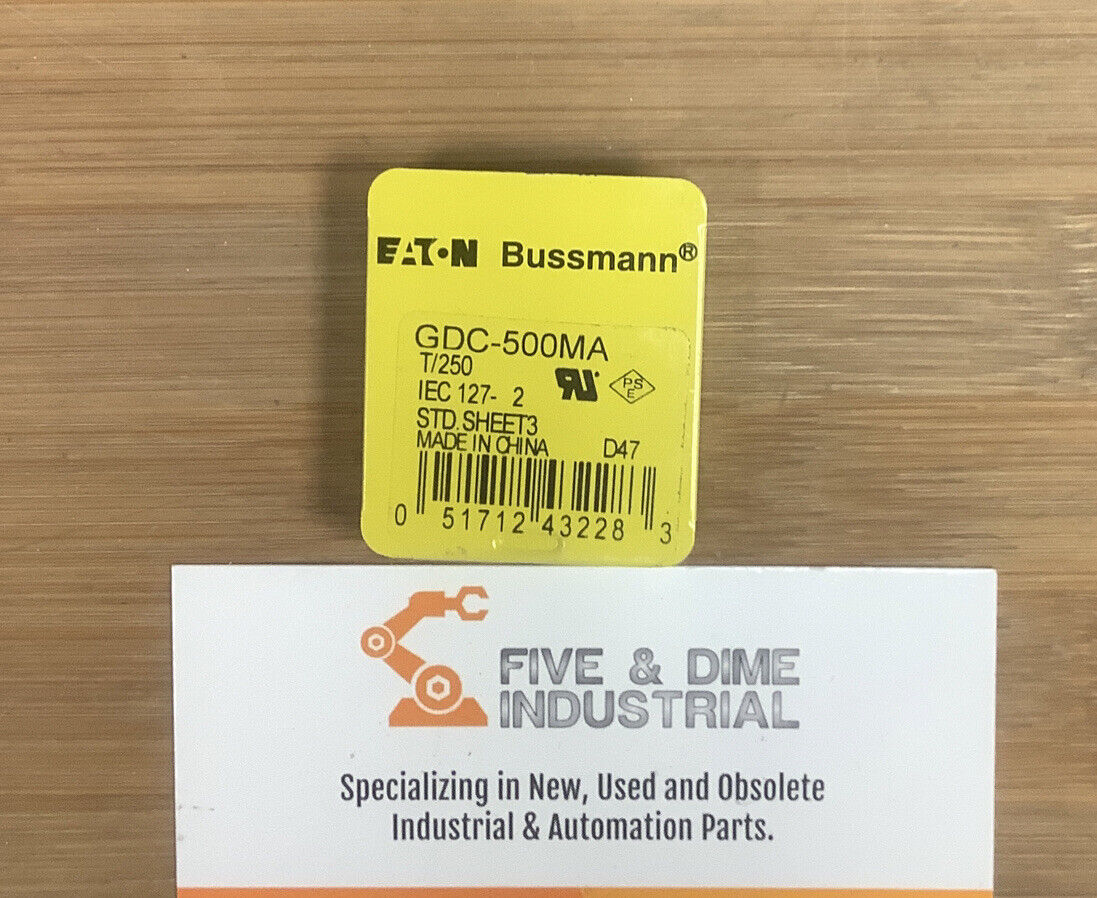 Bussmann GDC-500MA Box of (5) New Fuses (YE139)