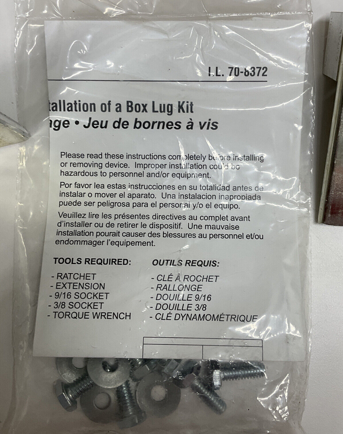 Eaton Cutler Hammer 1MPLK4 New Box Lug Kit 600A (OV119)