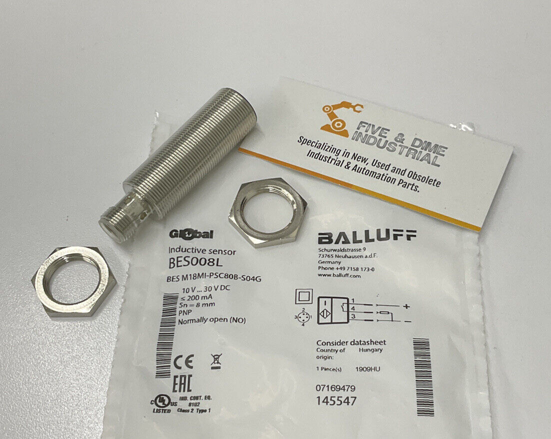 Balluff BES008L / 8ES-M18MI-PSC80B-S04G New Inductive Sensor 10-30VDC (GR180)