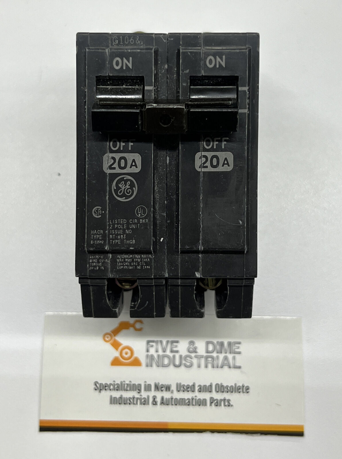 GE GENERAL ELECTRIC E-11592 RT-690 THQB 2-Pole 20A Circuit Breaker (BK106)