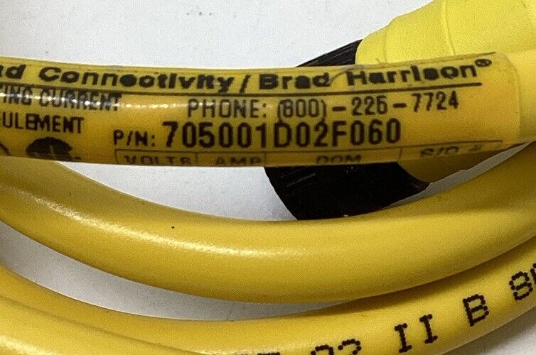 Brad Harrison 705001D02F060 / 70628 5-Pole 90 Deg. Female Sheilded  Cable RE157 - 0