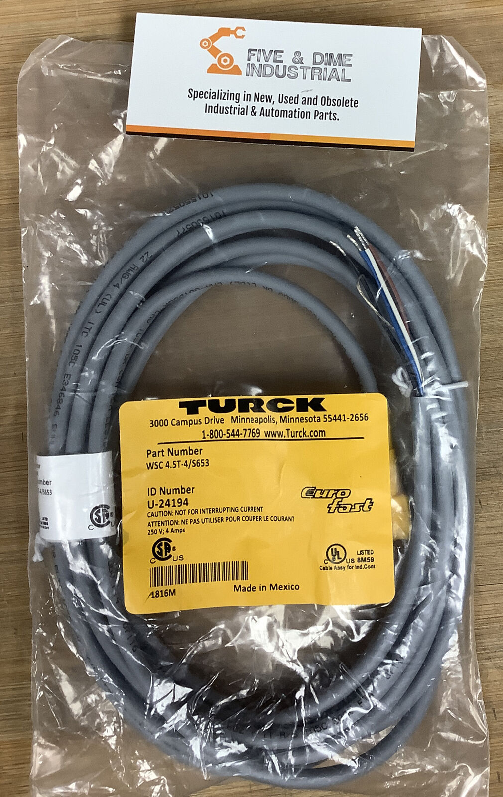 Turck WSC 4.5T-4/S653 ERUO FAST Cable/Cordset U-24194 (GR127)