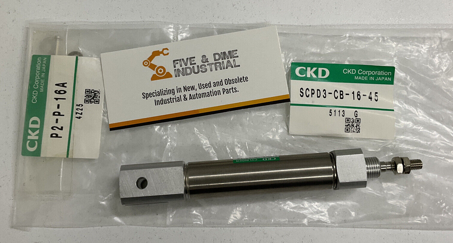 CKD SCPD3-0L-CB-16-45 Pneumatic Cylinder,  Clevis Pin Included (YE161)
