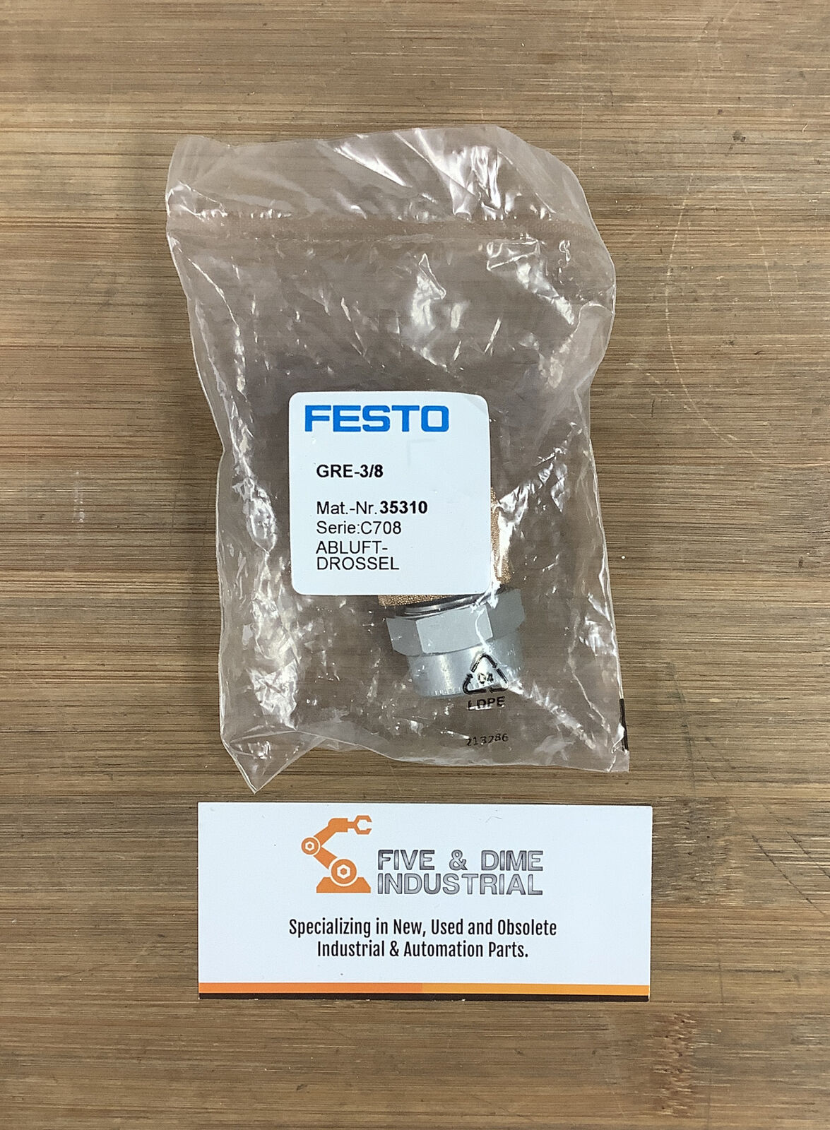 Festo 35310 Exhaust Air Flow Control Valve GRE-3/8 (YE133)