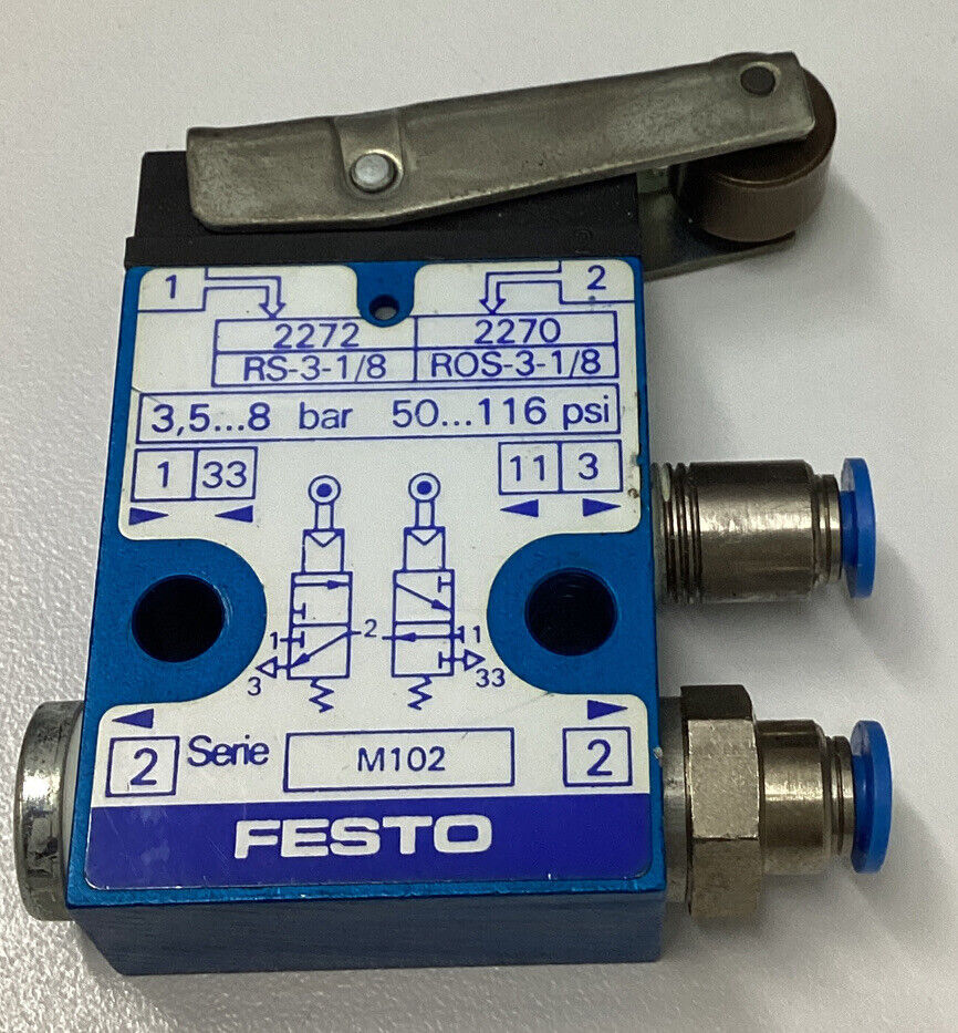 Festo RS-3-1-1/8 2272 Roller Lever Valve (CL264) - 0