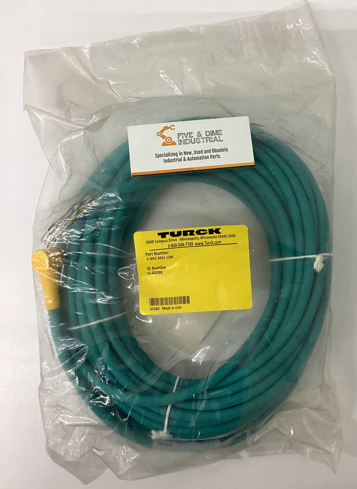 Turck E-WKC-8451-15M / U-44090 Cable Cordset  90 Degree (CL336)