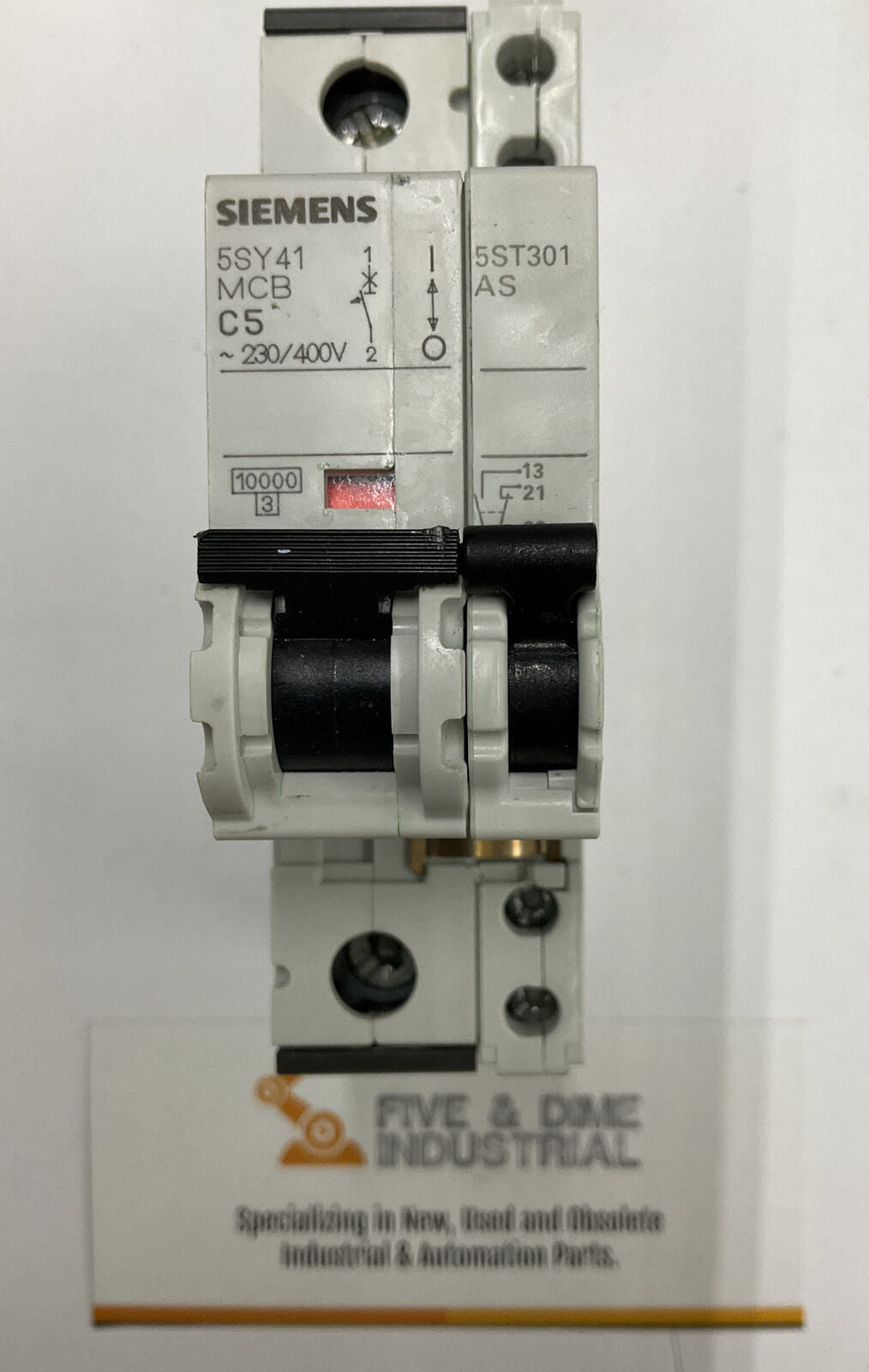 Siemens 5SY41-MCB-C5 5 Amp  Circuit Breaker w/ 5ST3010 Auxiliary Switch  (BL230) - 0