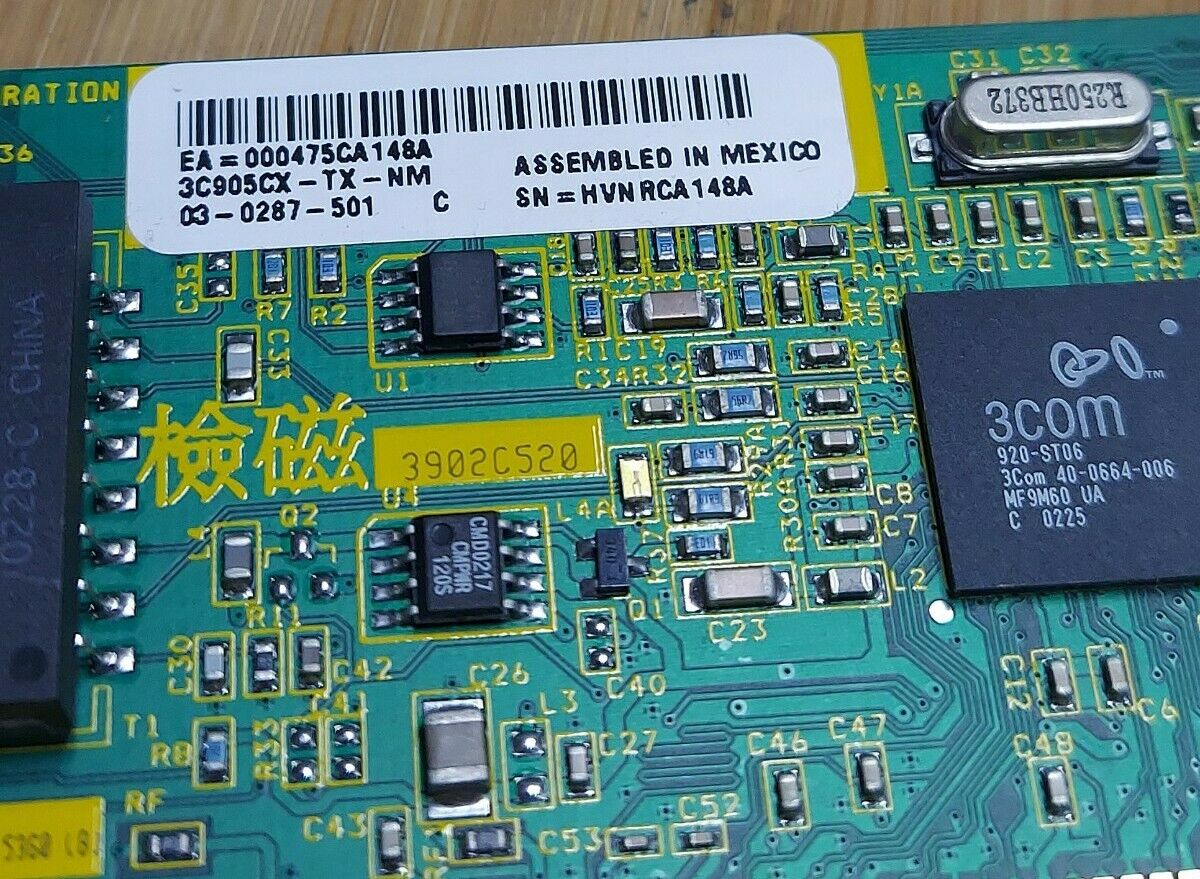3 Com 10/100 Network Interface Card Model 3C905CX-TX-NM (CB103)