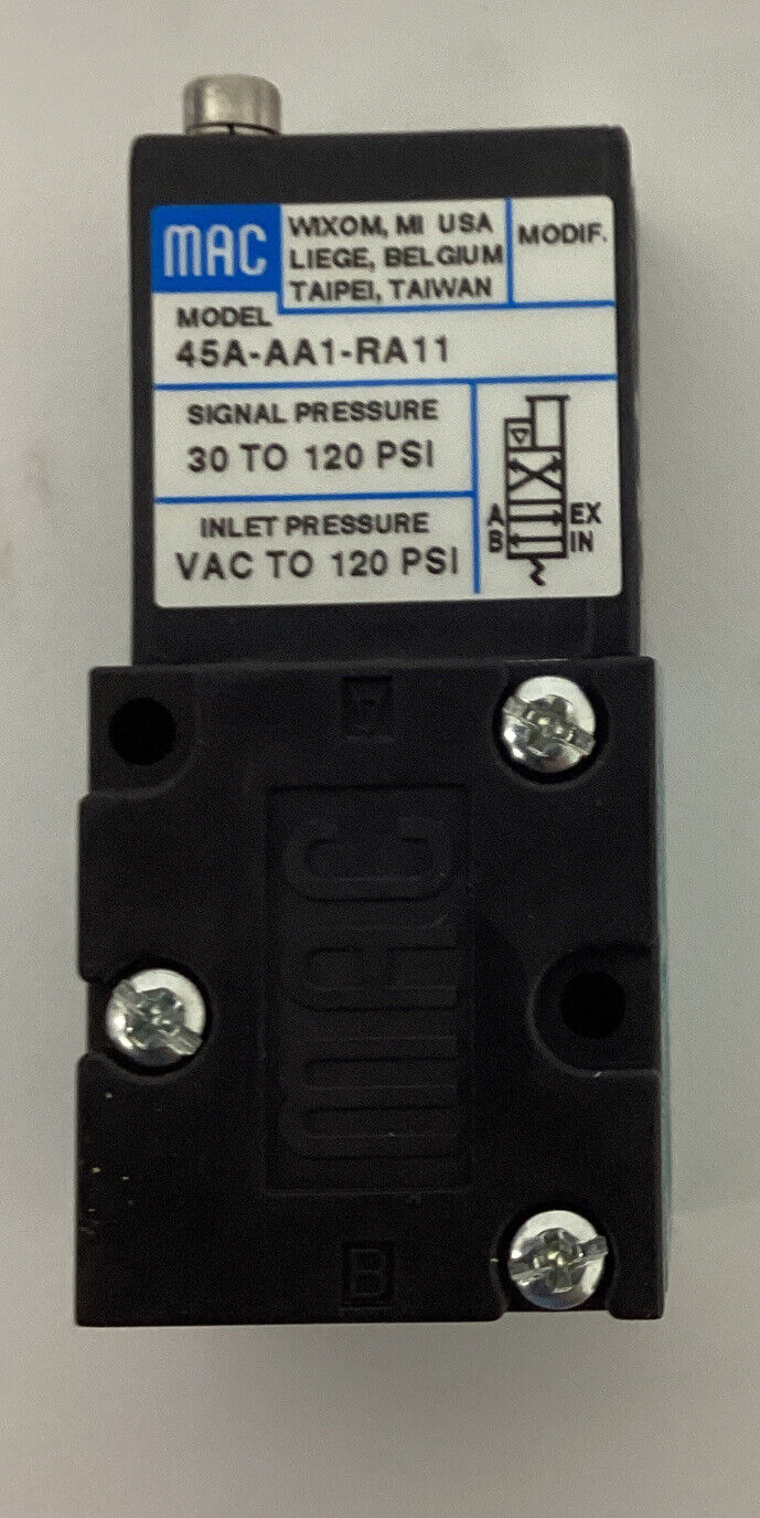 Mac Valves 45A-AA1-RA11  4 Way Poppet Valve Signal 30-120 Psi (CL199) - 0