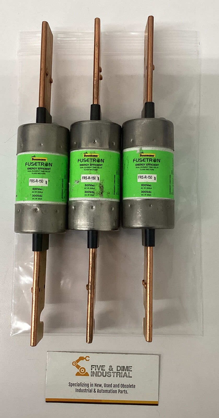 Bussmann Fusetron FRS-R-150 Lot of 3  Class RK5 fuses (YE252)