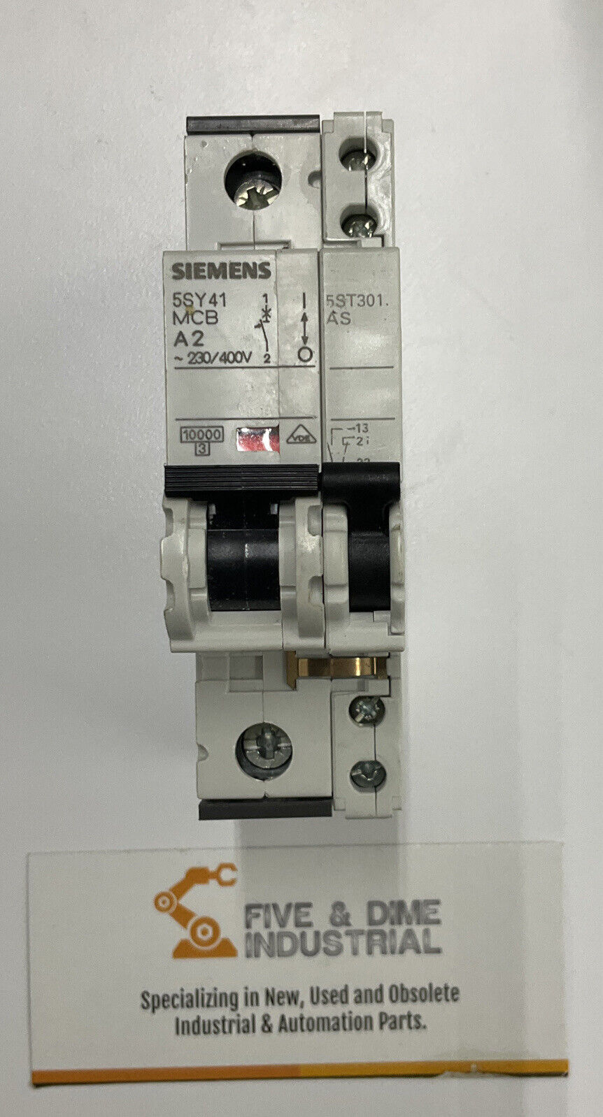 Siemens 5SY41-MCB-A2 2 Amp  Circuit Breaker w/ 5ST3010 Auxiliary Switch (BL228)