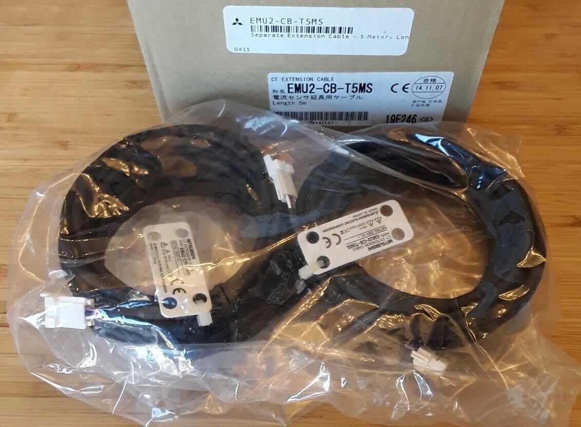 Mitsubishi Lot of 2   EMU2-CB-T5MS / EMU2CBT5MS New CT Extension Cables (OV101)