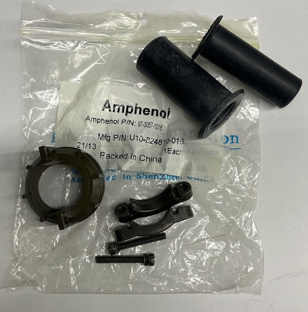 Amphenol 97-3057-1016-1 Cable Clamp w/ Rubber Bushing Size 24 28 (BK159) - 0