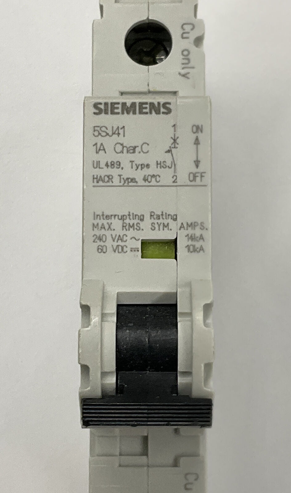 Siemens New 5SJ4101-7HG40 1 Amp Type HSJ Circuit Breaker DIN Mount (BL245) - 0