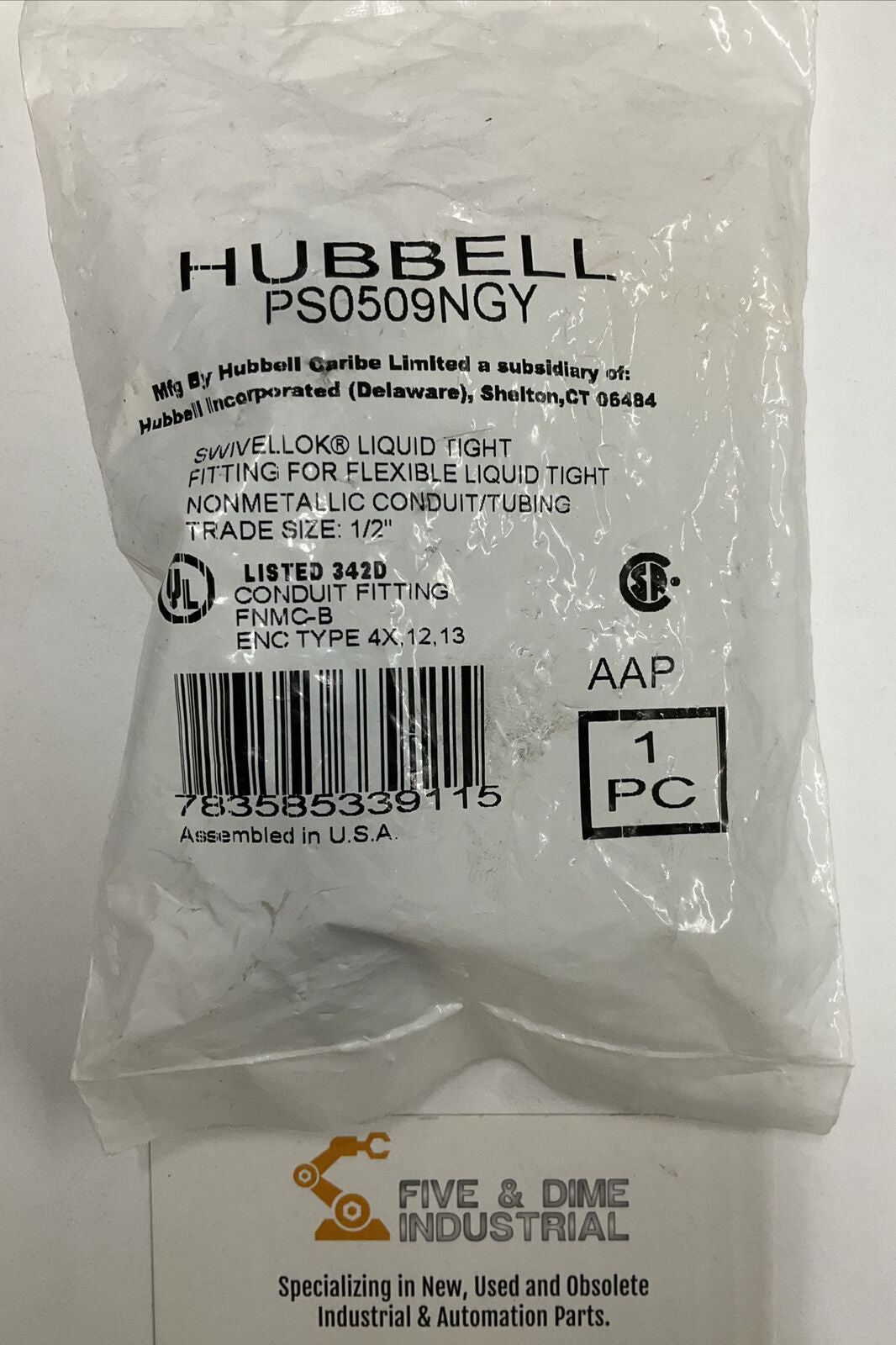 Hubbell / Swivellok PS0509NGY Liquid Tight Conduit (GR167)