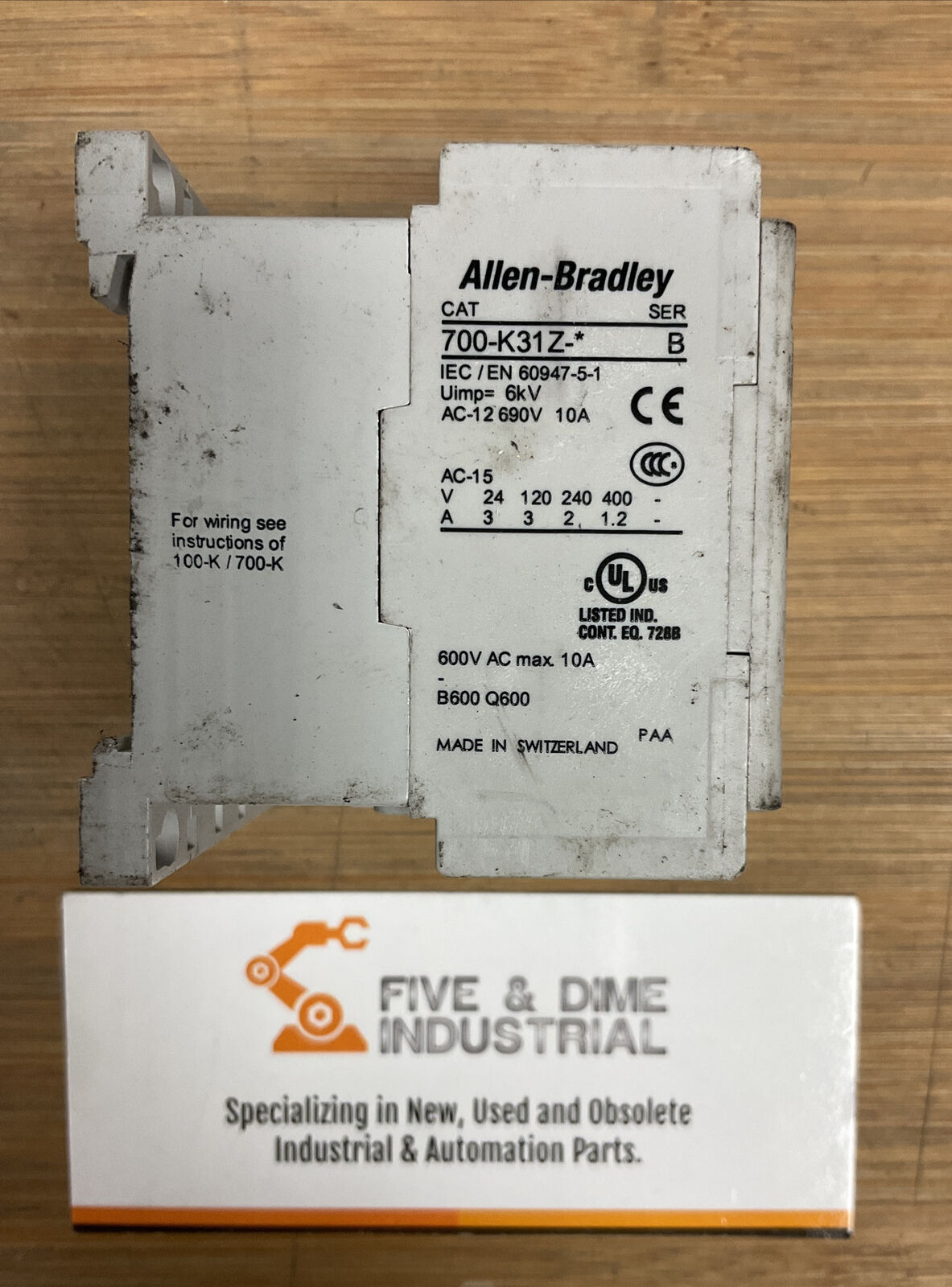 Allen Bradley 700-K31Z-* 24VDC Coil Relay (BL119)