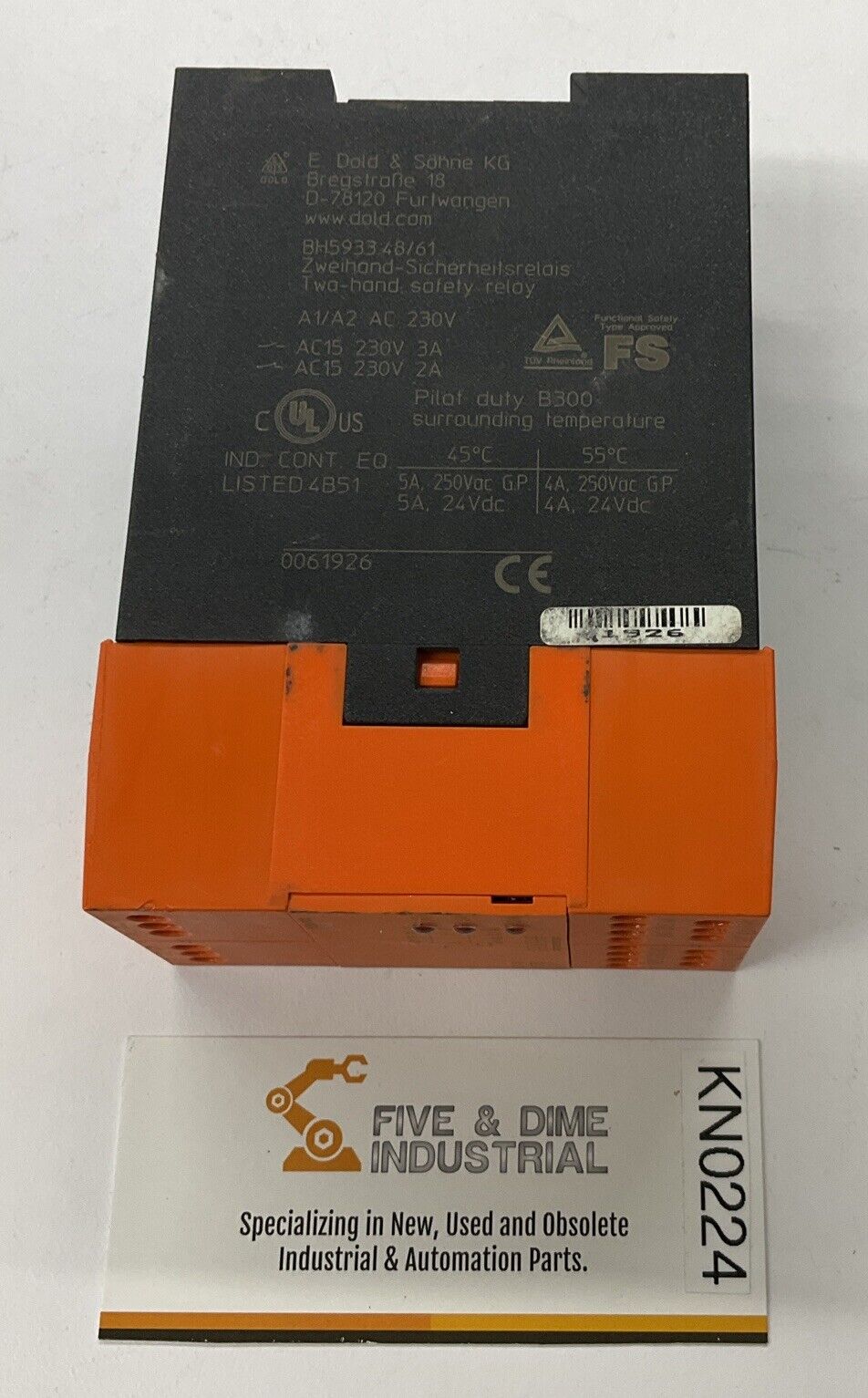 E. Dold & Sohne KG BH5933 D-78120 Safety Relay (BL106)