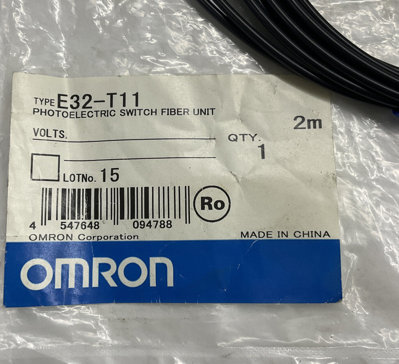 Omron E32-T11 New Photoelectric Switch Fiber Unit 2-Meters (BL230)