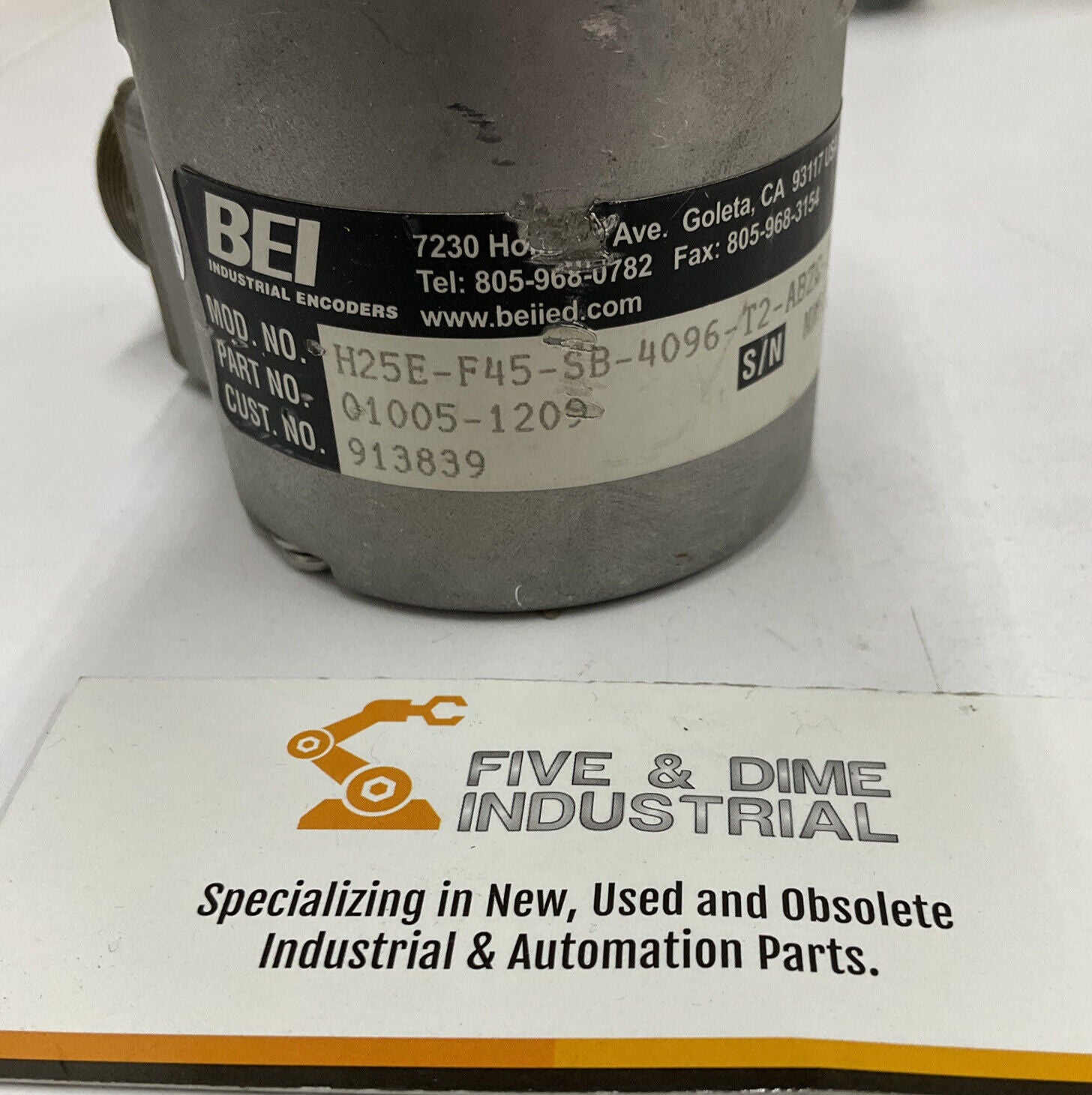 BEI 01005-1209 Industrial Encoder H25E-F45-SB-4096-T2  (RE125) - 0