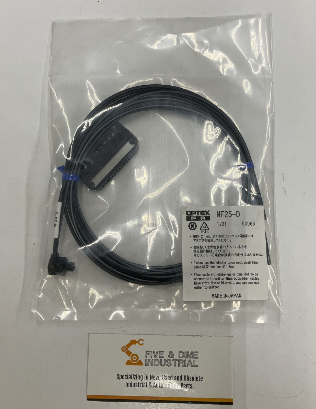 Optex NF25-D Fiber Optic Cable & Cutter 90 Degree M6 2 Meters (CL205)
