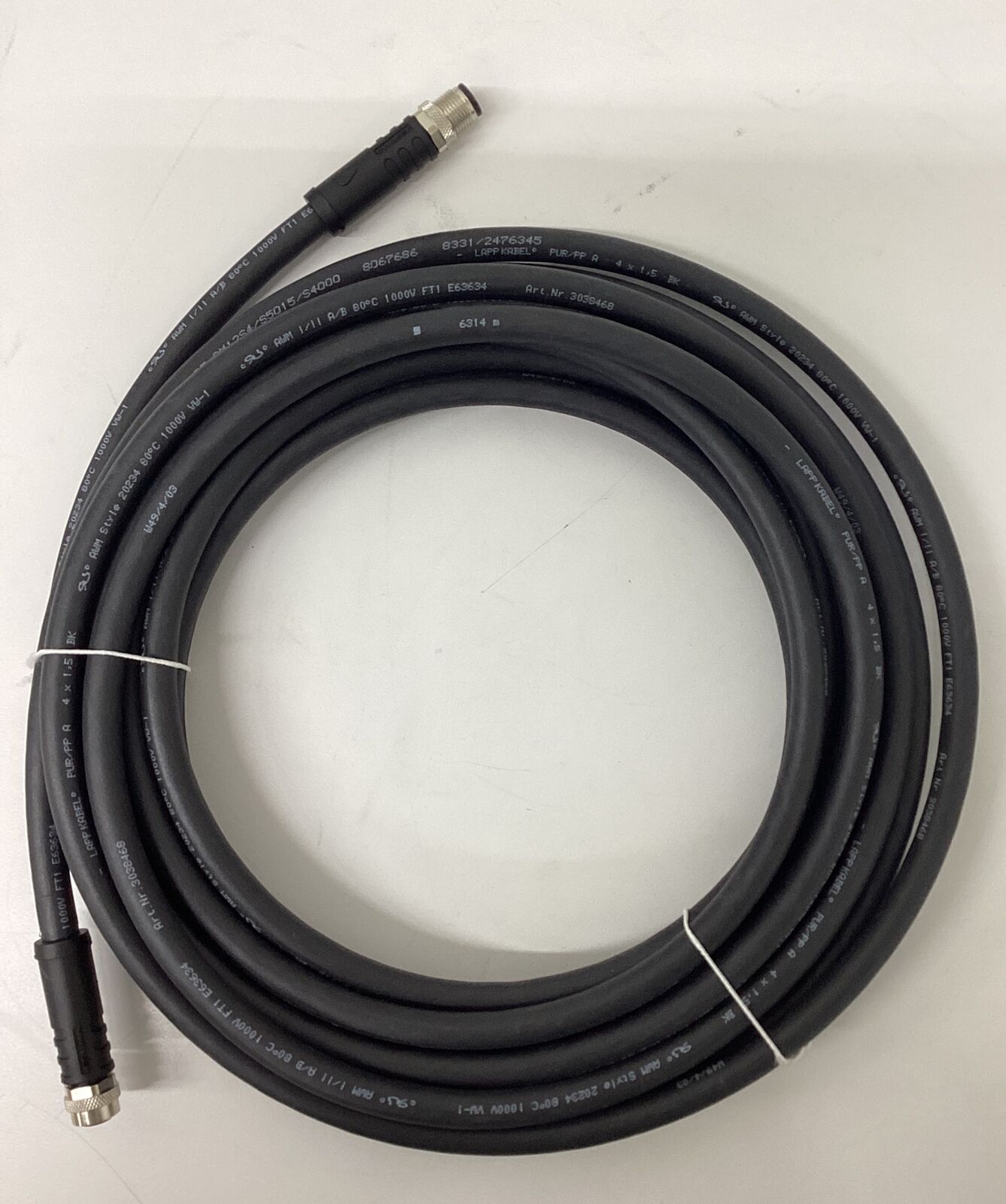 Schmersal 103013434 7.5 Meter  4-Pole Cable V-SK4P-M12P-S-G-7,5M-BK-2-X-T-4 C160