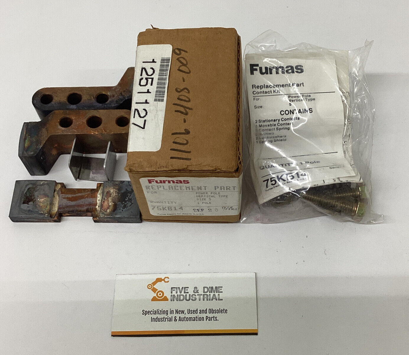 Furnas 75KB14 New Replacement Contact Kit 1-Pole Size 5 Vertical Type (YE263)