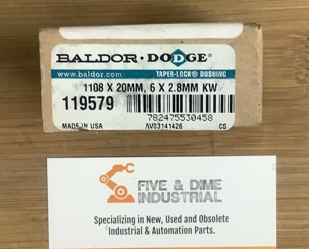 BALDOR DODGE 119579 1108 X 20 mm TAPER LOCK BUSHING (YE135)
