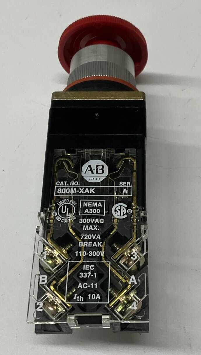 Allen Bradley 800MR-FXT6AK Red Small Twist-Release Switch (CL150) - 0