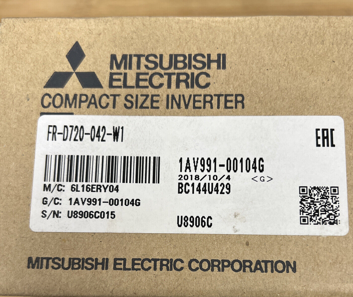 Mitsubishi Electric FR-D720-042-W1 New Compact Size Inverter (OV100)