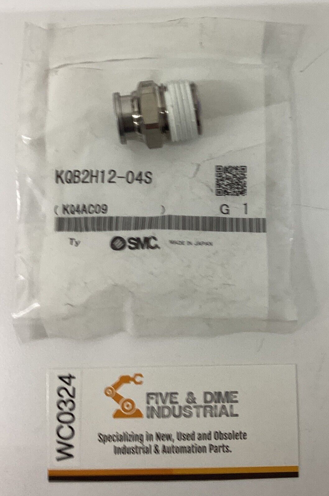 SMC KQB2H12-04S White Brass one touch fitting (BL286)